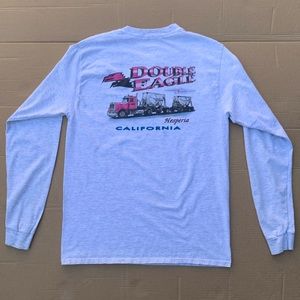 Gray Heather Long sleeve uniform T-shirt, big rig print on back